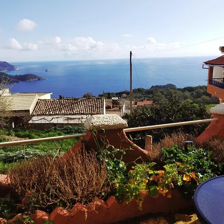 Traditional Panoramic Sea View House דירה Lákones